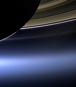 earth behind saturn rings